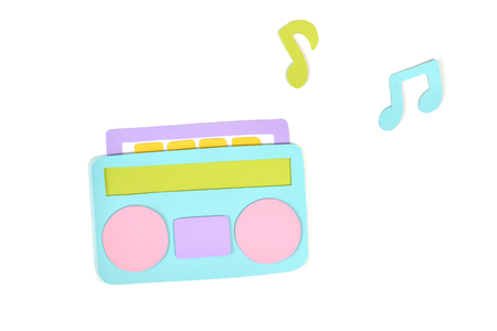 Radio paper cut on white background - isolatedの写真素材