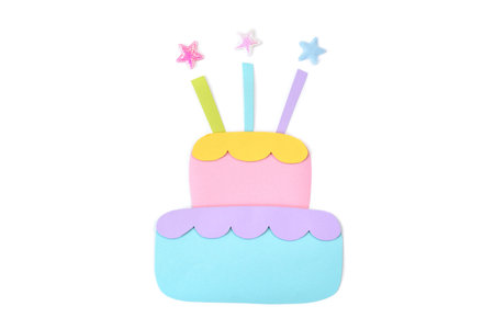Cake paper cut on white background - isolated