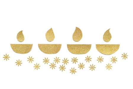 Diwali card paper cut on white background - isolatedの写真素材