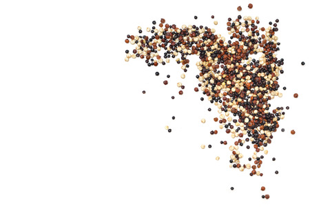Quinoa (red, white and black) on white background - isolatedの写真素材