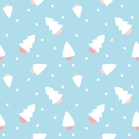 Pine tree in winter - seamless patternのイラスト素材