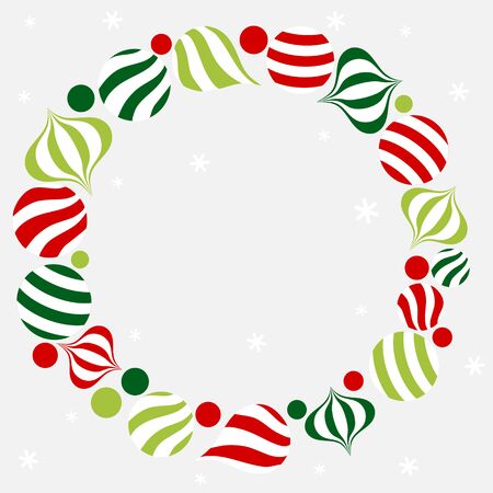 Christmas ornament circle frame - colorfulのイラスト素材