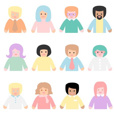 People diversity - pastel colorのイラスト素材