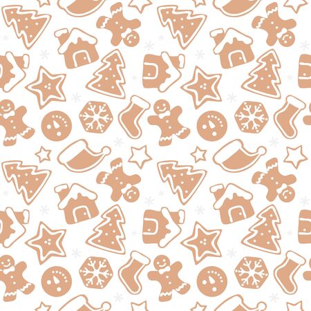 Christmas gingerbread seamless patternのイラスト素材