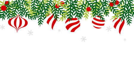 Christmas garland with ornament - colorfulのイラスト素材