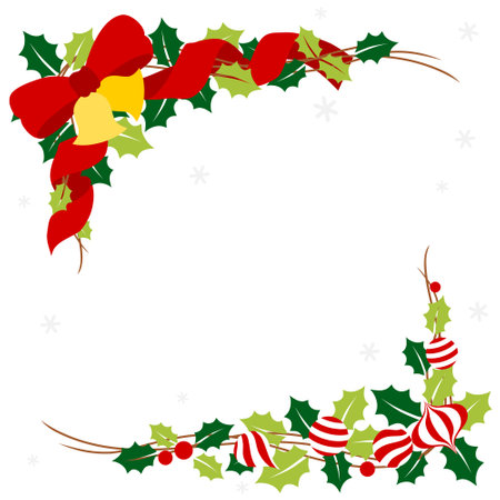 Christmas garland with ornament - colorfulのイラスト素材