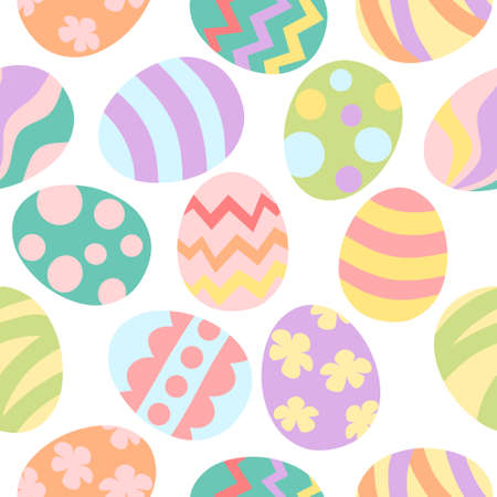 Easter egg seamless pattern - pastel colorのイラスト素材
