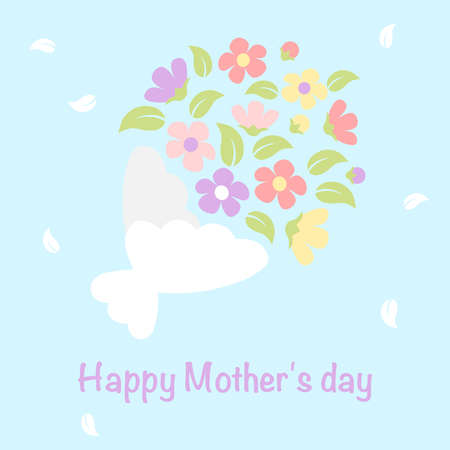 Bouquet of flower - mother day cardのイラスト素材