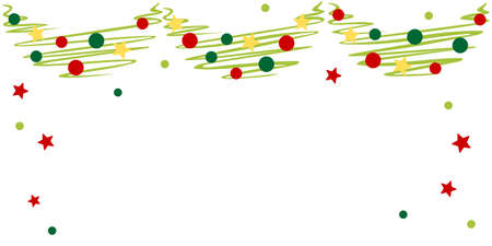 Sketch Christmas garland with ornament - Christmas holidayのイラスト素材