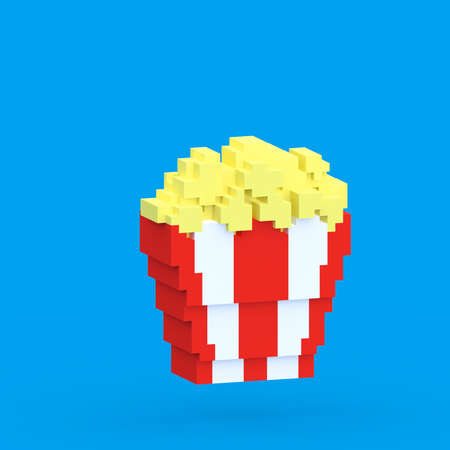 Popcorn 3D generated - colorfulの写真素材