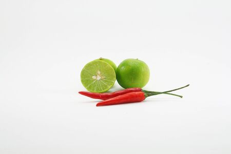Lime and chiliの写真素材