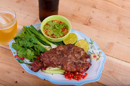 BBQ Pork with beerの写真素材