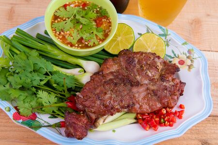 BBQ Pork with beerの写真素材