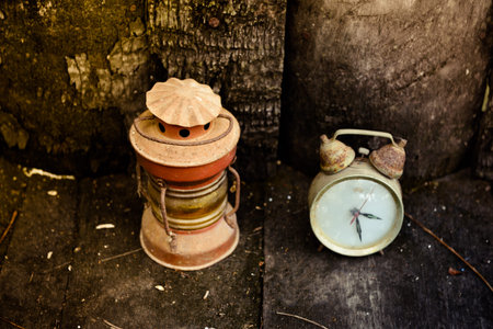 Antique Clock and Antique lamps