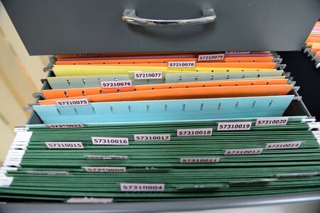File folders in a filing cabinet,For document storageの写真素材