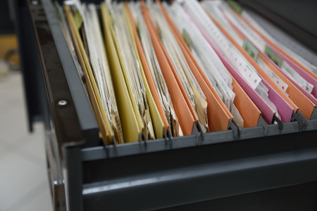 File folders in a filing cabinet,For document storageの写真素材