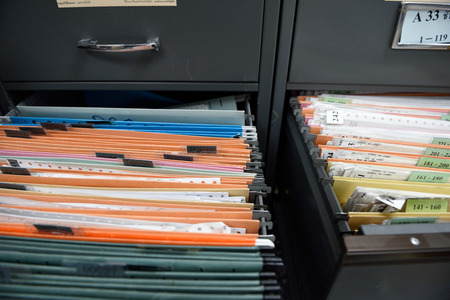 File folders in a filing cabinet,For document storageの写真素材