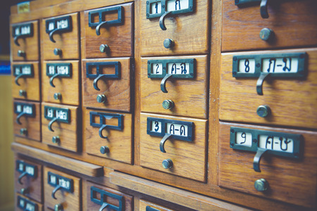 New Library Card Catalog for Search Booksの写真素材