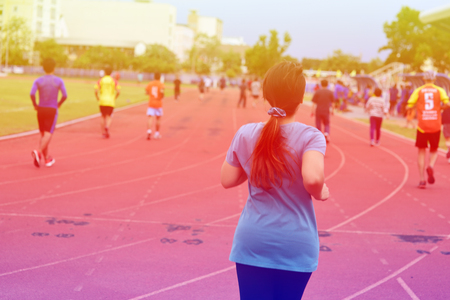 Jogging outdoors,People like jogging for healthの写真素材