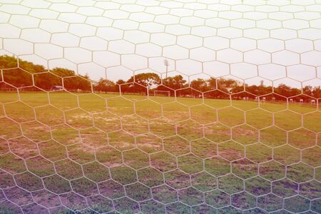 Net of the football fieldの写真素材