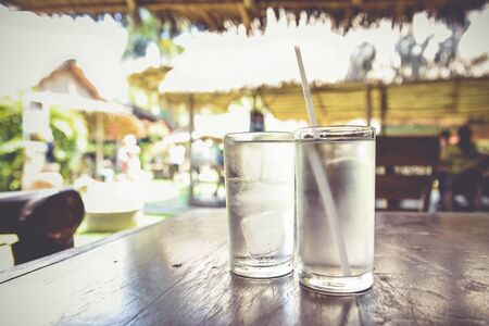 water to drink poured into a glass,for drinkingの写真素材