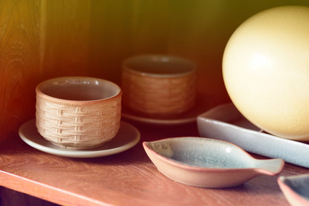 Old cups for hot drinks.