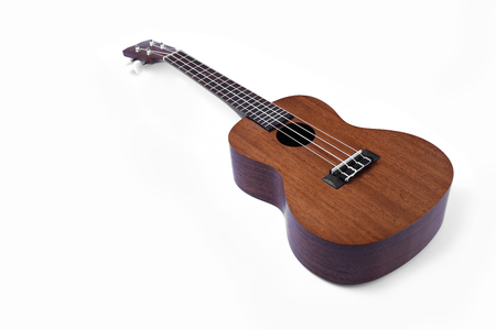 ukulele guitar isolated on white backgroundの写真素材
