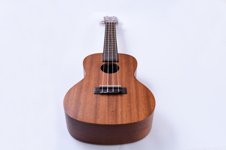 ukulele guitar isolated on white backgroundの写真素材