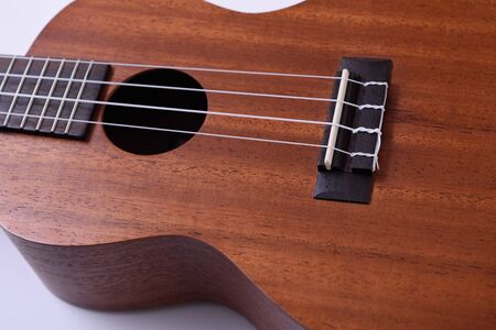 ukulele guitar isolated on white backgroundの写真素材