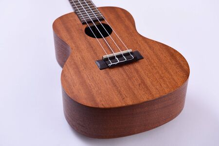 ukulele guitar isolated on white backgroundの写真素材