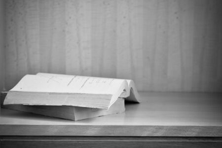 Old books on a wooden .Vintage Conceptの写真素材