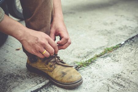 still life with brown leather shoes old,Vintage conceptの写真素材