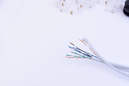 Network Hardware,utp cable and rj45の写真素材