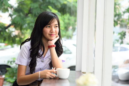 Woman in coffee shop