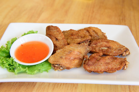 Fried chicken wings,Mix sauce for fried chickenの写真素材