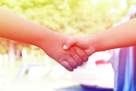 Children harmonious cooperationの写真素材