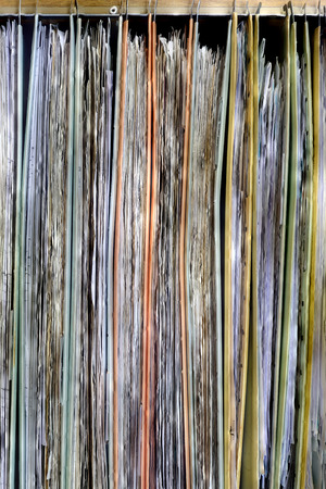 a file folder with documents and important documentsの写真素材