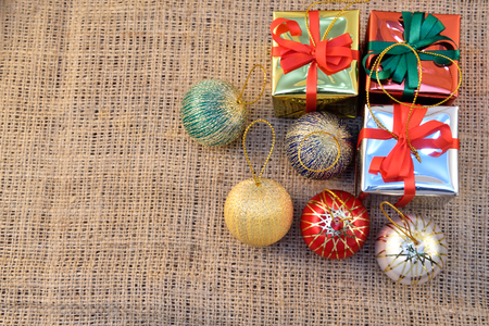 Gift Box,on wood backgroundの写真素材