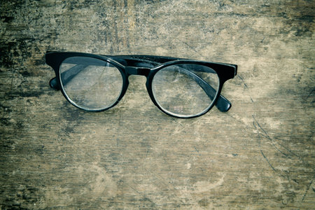 glasses,put on the wooden floor Vintage Style