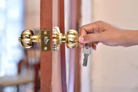 Hand turn doorknobsの写真素材