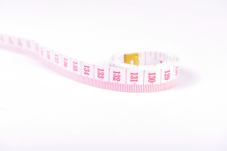 measuring tape on isolated backgroundの写真素材