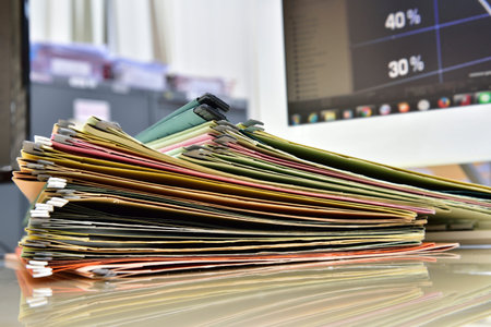 office documents,The document placed on the desk in the office.