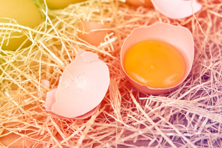 Chicken Egg,Fresh farm eggs on a wooden background.