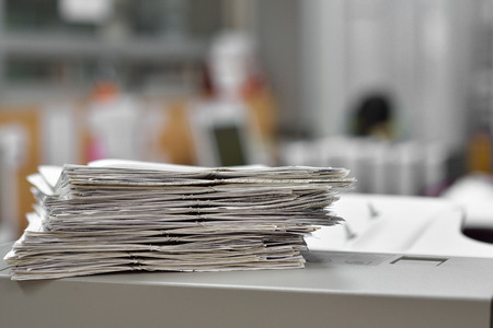 documents and PaperClip in officeの写真素材