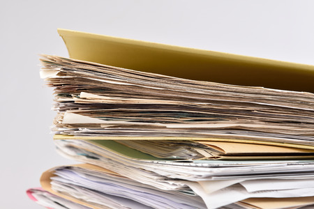 Files Stacked,colorful Paper Files on isolated background.の写真素材