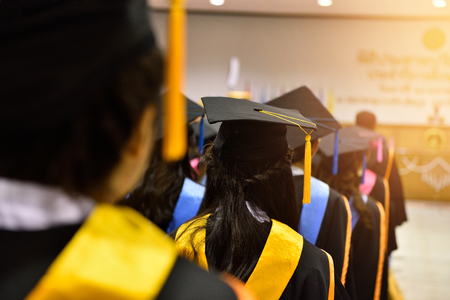 Graduation Ceremony ,Congratulated the graduates  in University.の写真素材
