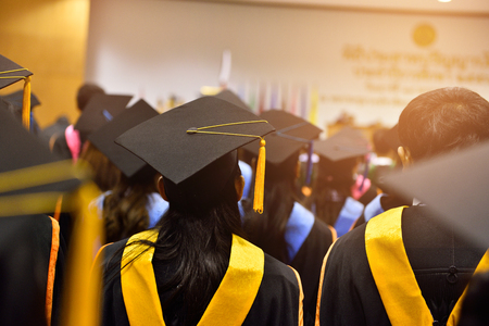 Graduation Ceremony ,Congratulated the graduates  in University.の写真素材