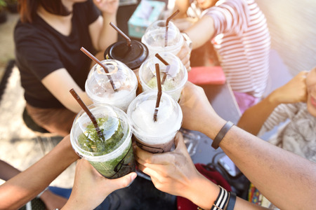 Hang on holiday with friends.の写真素材
