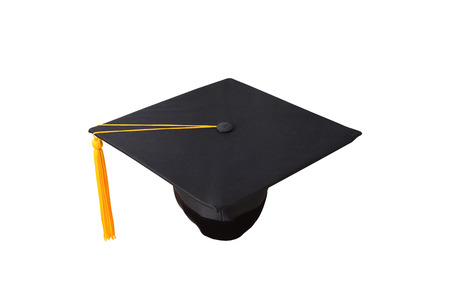 Hat graduation isolated white background.の写真素材
