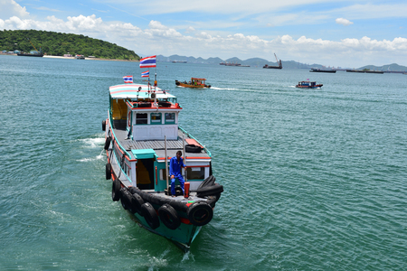 view of Koh Si Chang island in Chonburi,Thailandの写真素材